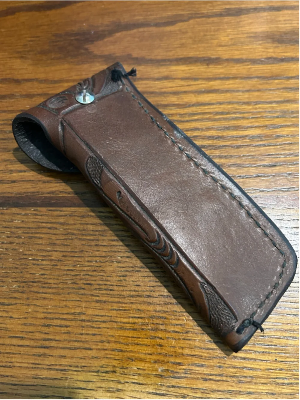 Men's Unbranded Leather Knife Sheath One Size Brown Silver
